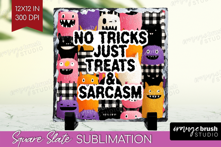 Sarcastic Quote Slate PNG - Halloween Square Slate