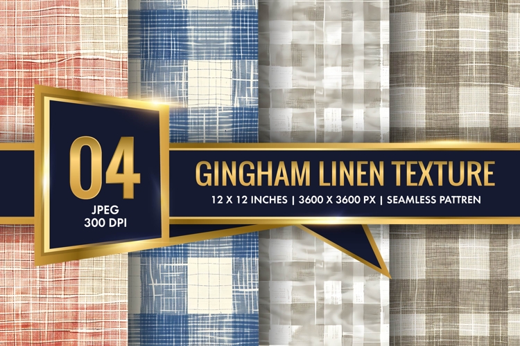 Gingham Linen Texture Digital Paper