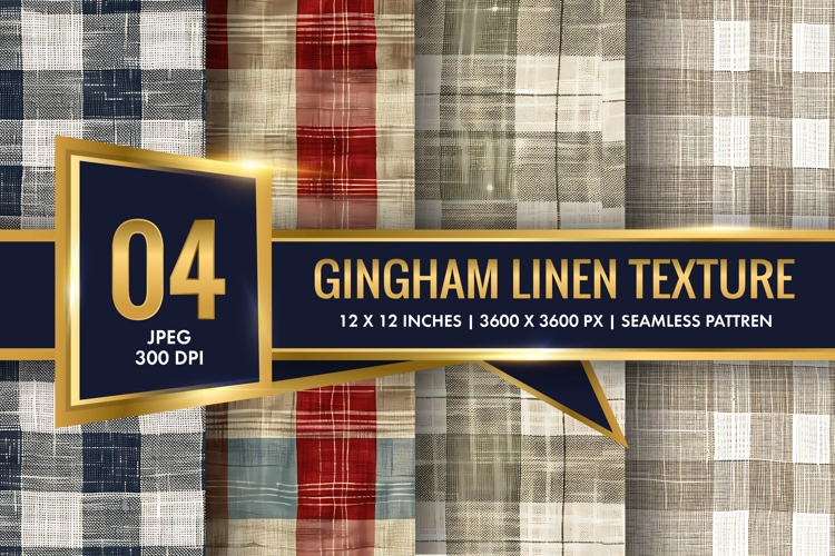 Gingham Linen Texture Digital Paper