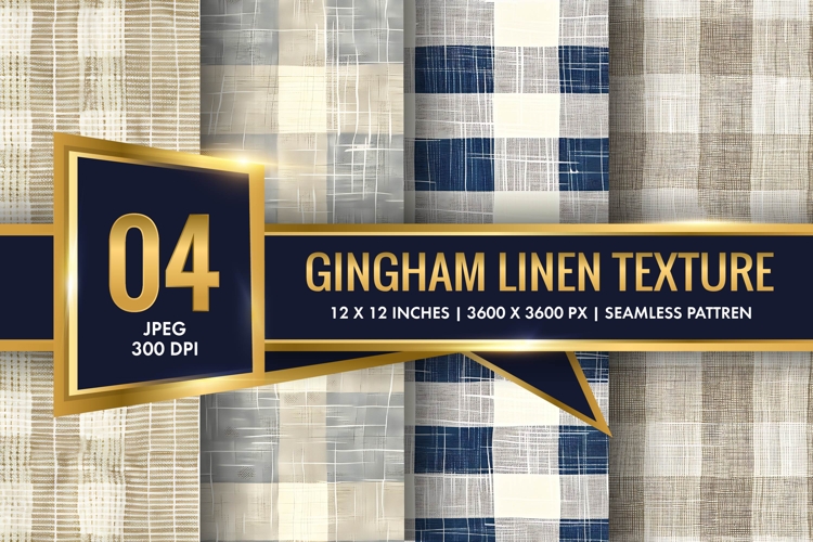 Gingham Linen Texture Digital Paper