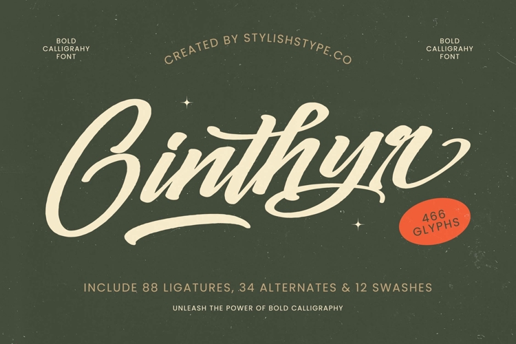 Ginthyr - Bold Calligraphy Font