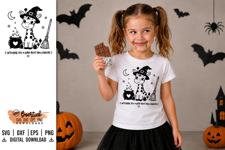Halloween Giraffe SVG Spooky & Cute Halloween file example image 1