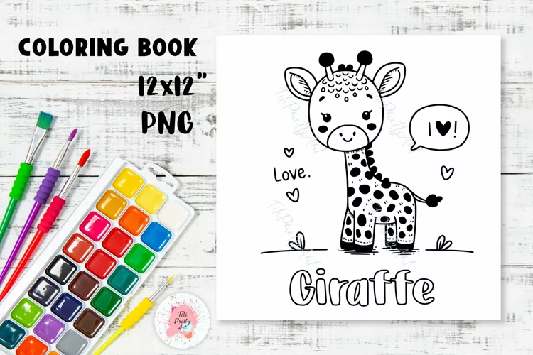 Giraffe Animal Kids Colouring Book Png, Letter Colouring