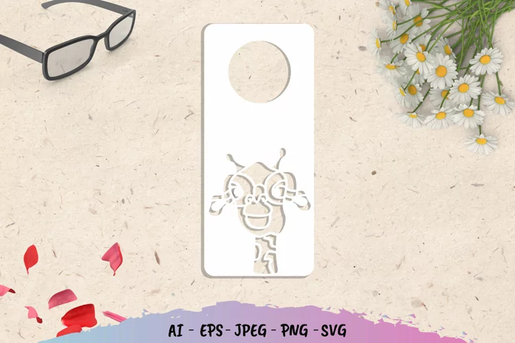 Giraffe Door Tag - Do Not Disturb SVG File