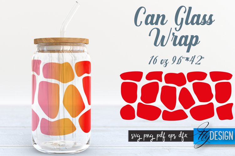 Can Glass Wrap | Animals SVG | Giraffe SVG Design | Template example image 1