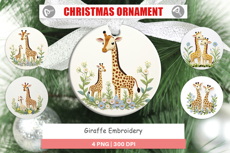Ornament Giraffe Embroidery