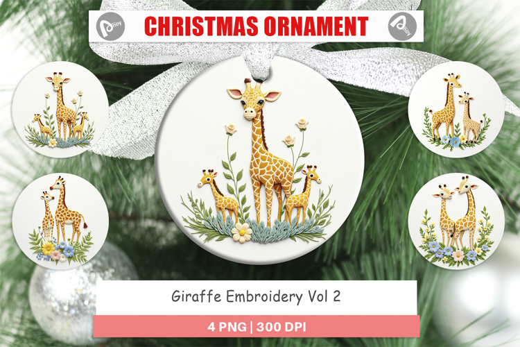 Ornament Giraffe Embroidery