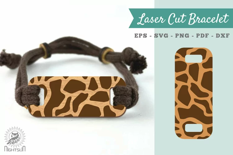 Giraffe Texture Laser Cut Bracelet SVG