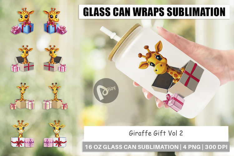 Glass Can Giraffe Gift