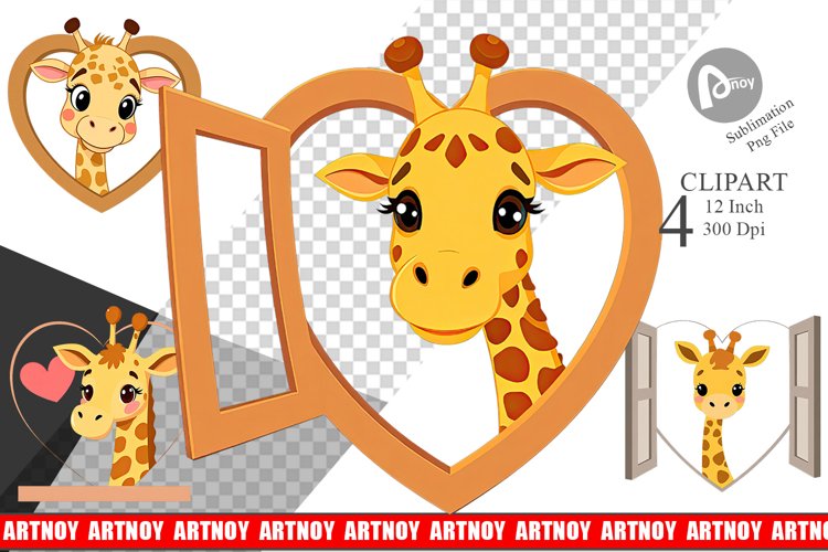 Clipart Heart Giraffe