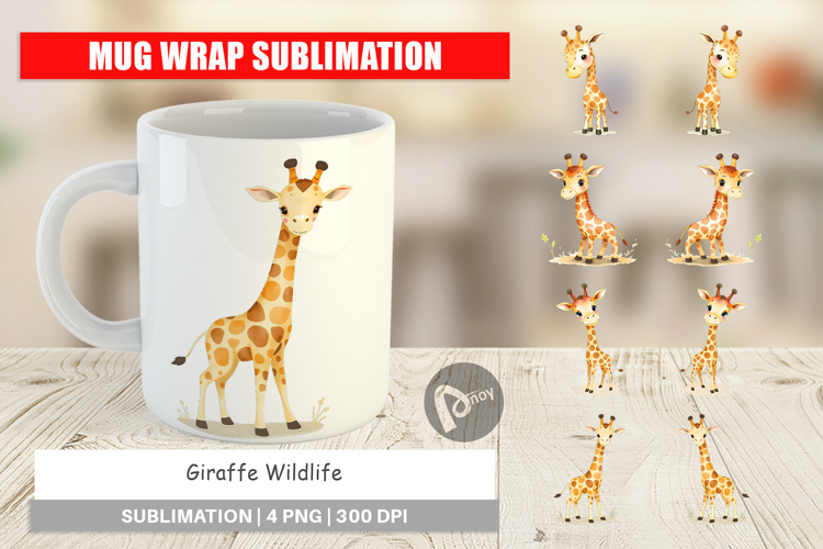 Mug Wrap Giraffe Wildlife