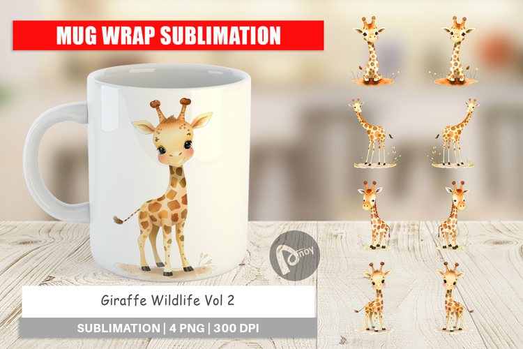 Mug Wrap Giraffe Wildlife