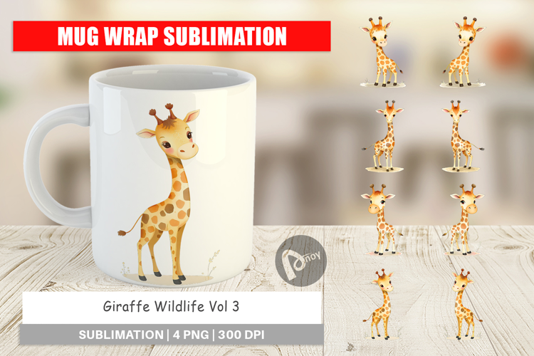 Mug Wrap Giraffe Wildlife