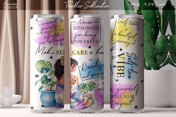 Love Yourself |Positive Quotes |Mental Health | Girl Tumbler