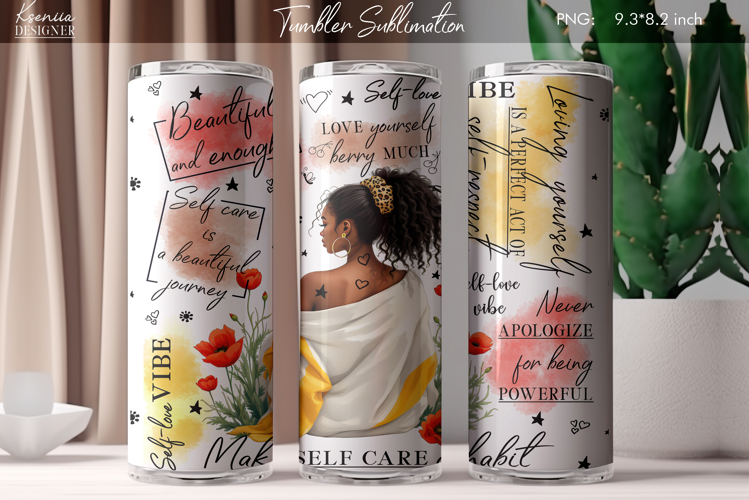 Love Yourself |Positive Quotes |Mental Health | Girl Tumbler