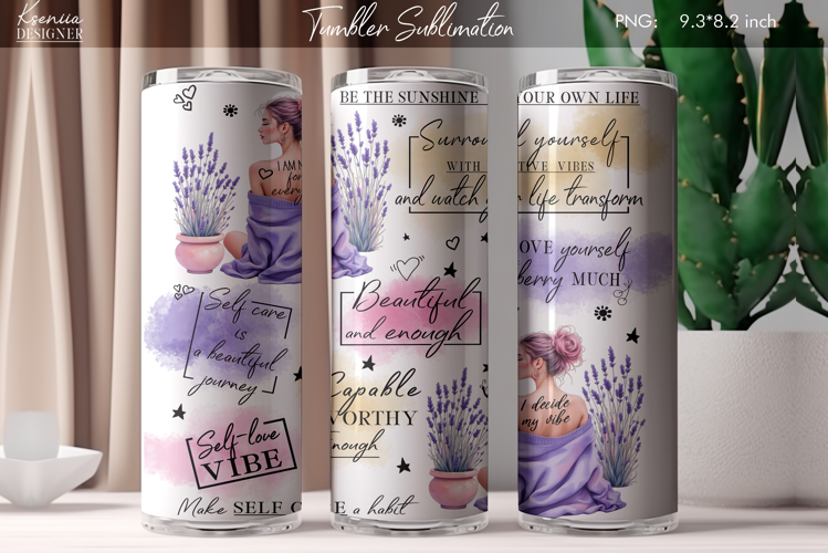 Love Yourself |Positive Quotes |Mental Health | Girl Tumbler