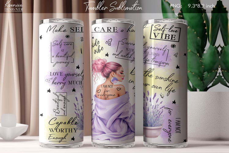 Love Yourself |Positive Quotes |Mental Health | Girl Tumbler