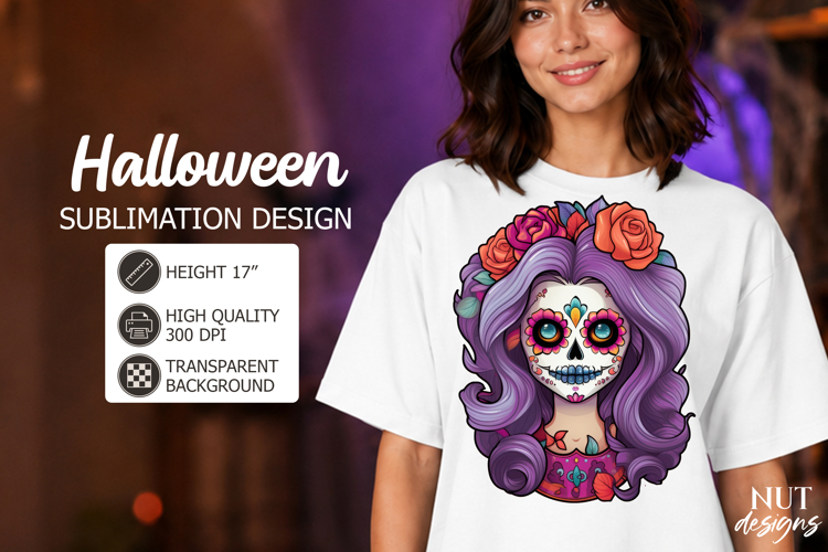 Sugar Skull Girl Halloween sublimation calavera girl