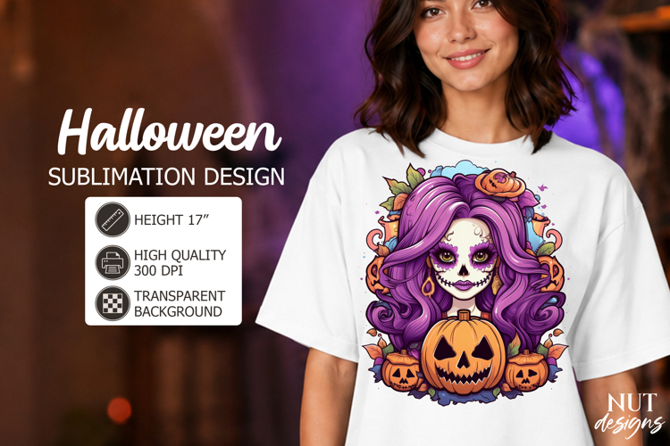Sugar Skull Girl Halloween sublimation calavera girl