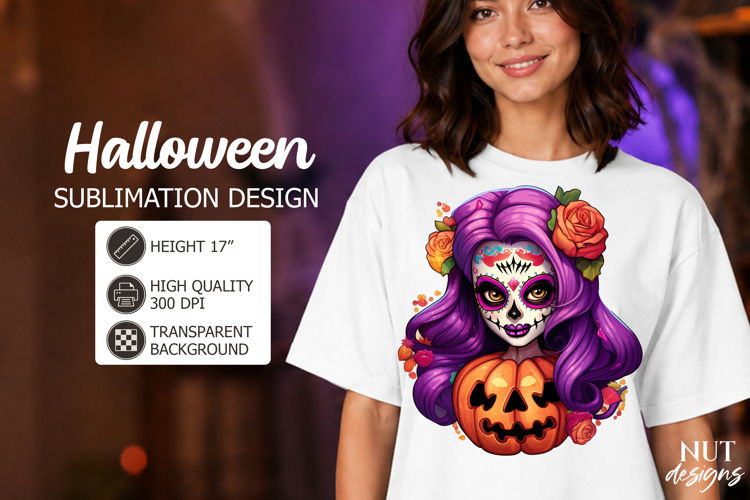 Sugar Skull Girl Halloween sublimation calavera girl