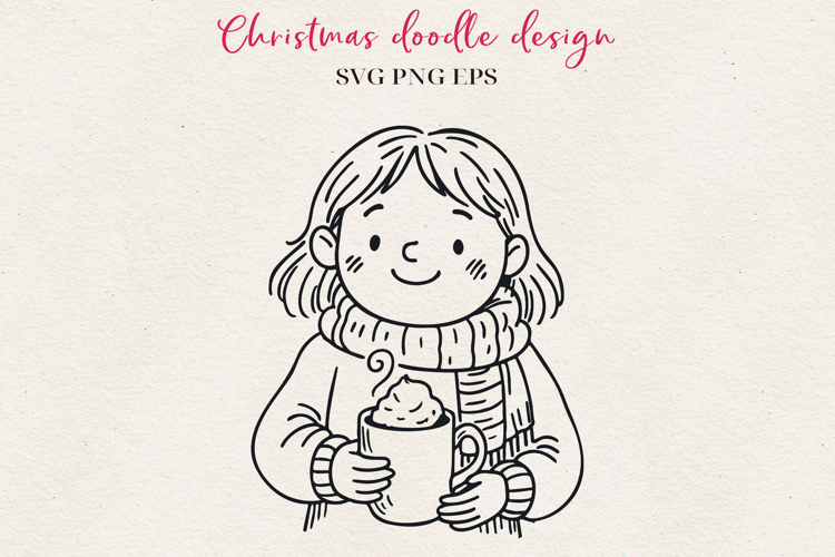 Hand-Drawn Christmas Character | Festive Ink Art SVG PNG EPS