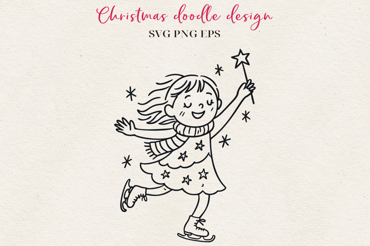 Hand-Drawn Christmas Character | Festive Ink Art SVG PNG EPS