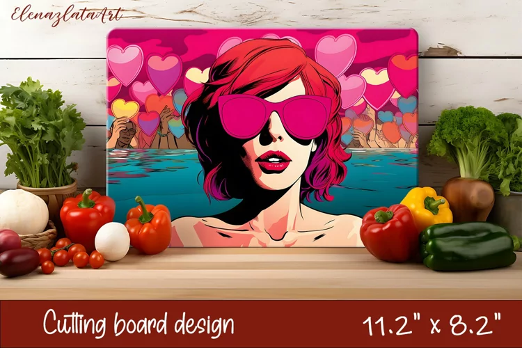 Romantic sumer girl Cutting Board Sublimation