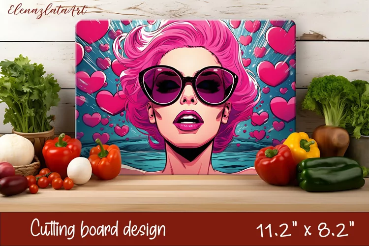 Romantic sumer girl Cutting Board Sublimation