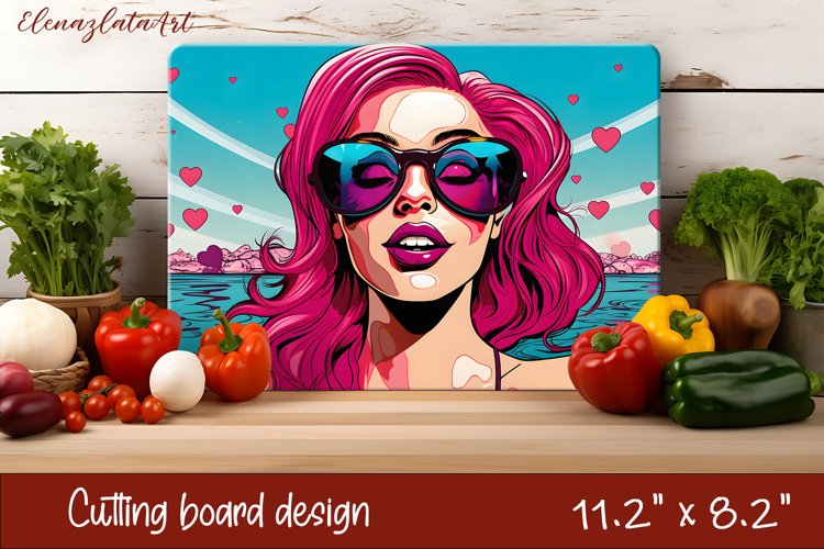 Romantic sumer girl Cutting Board Sublimation