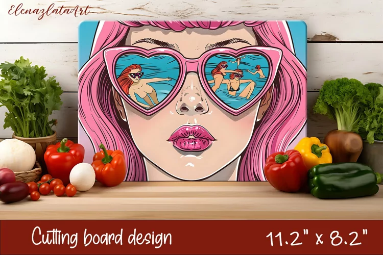 Romantic sumer girl Cutting Board Sublimation