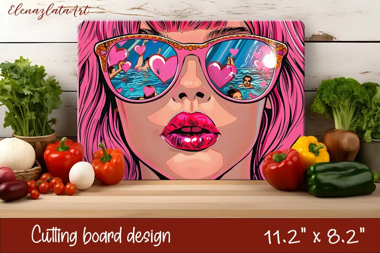 Romantic sumer girl Cutting Board Sublimation
