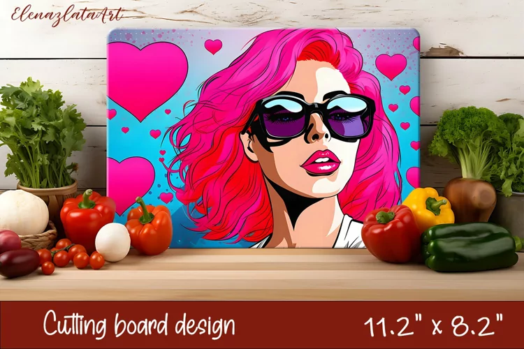 Romantic sumer girl Cutting Board Sublimation
