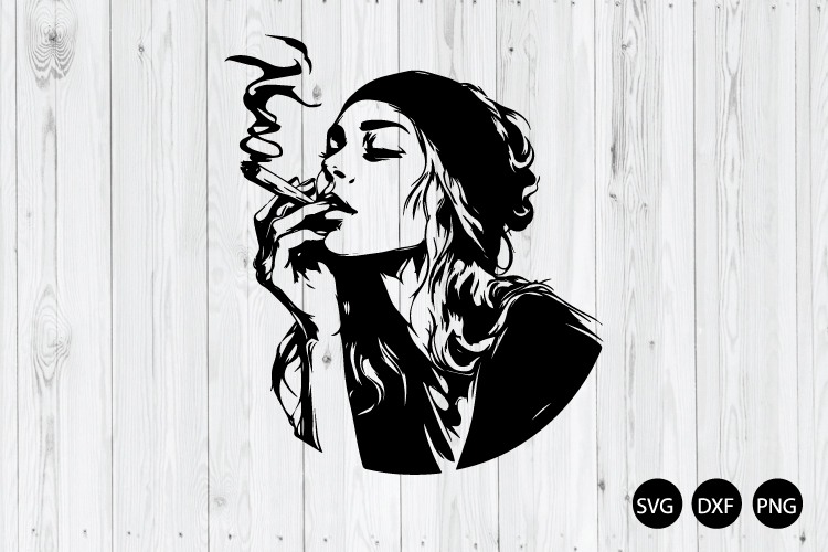 Girl Smoking Weed SVG, Smoke Marijuana SVG, Marijuana SVG