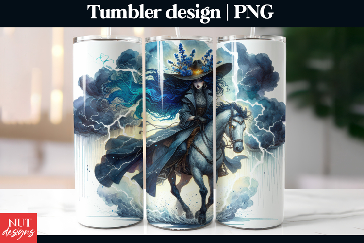 Witch on horse Fairy Tumbler 20oz Storm Witch Tumbler Wrap