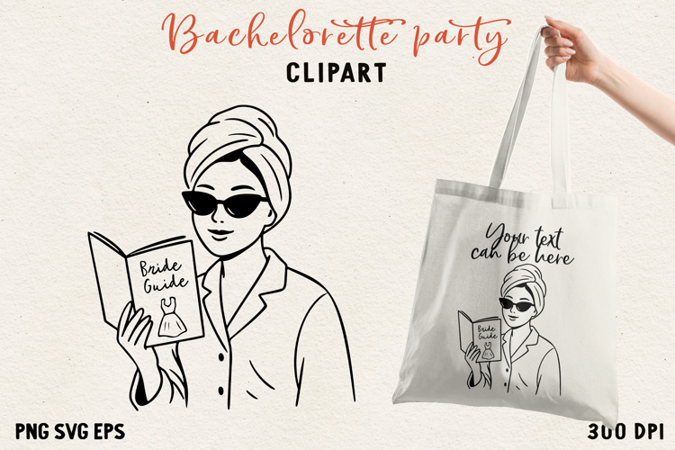 Bachelorette Party Line Art Clipart Bride SVG PNG EPS