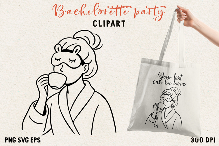 Bachelorette Party Line Art Clipart Bride SVG PNG EPS