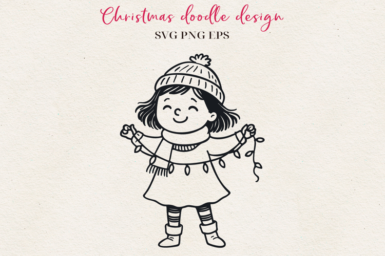 Hand-Drawn Christmas Character | Festive Ink Art SVG PNG EPS