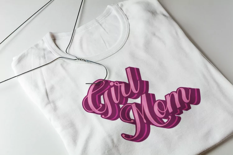 Pink 3D Girl Mom Sublimation Design