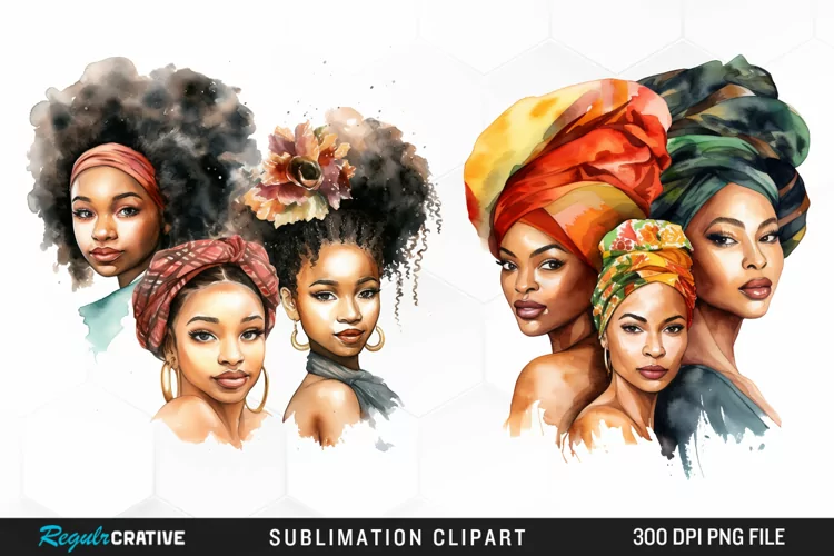 Girls Black History Month Exquisite Clipart