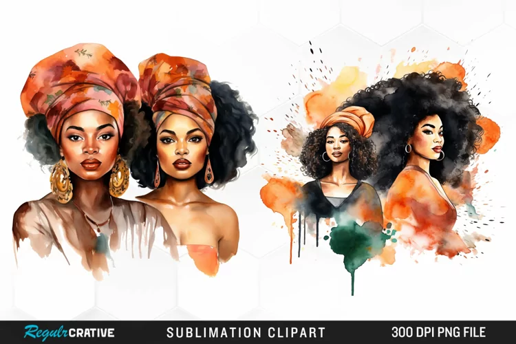 Girls Black History Month Fun Clipart