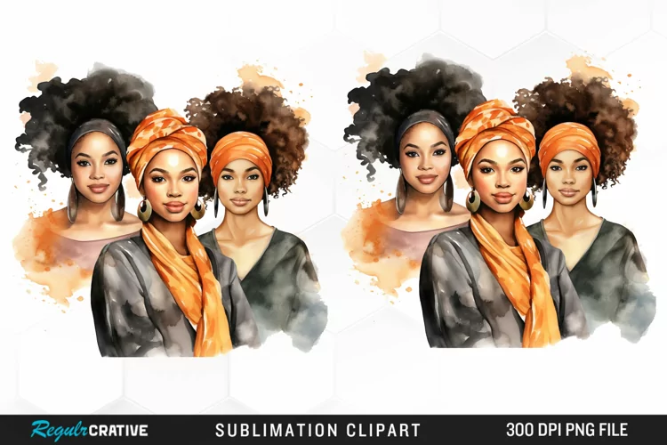 Girls Black History Month Artwork Clipart