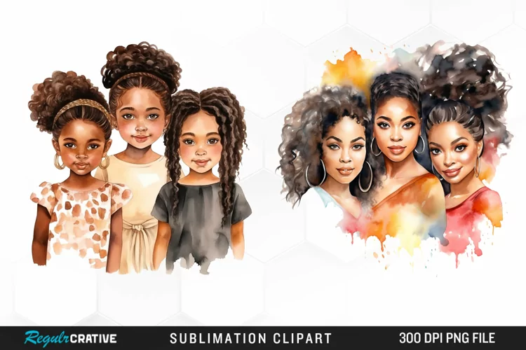 Girls Black History Month PNG Clipart