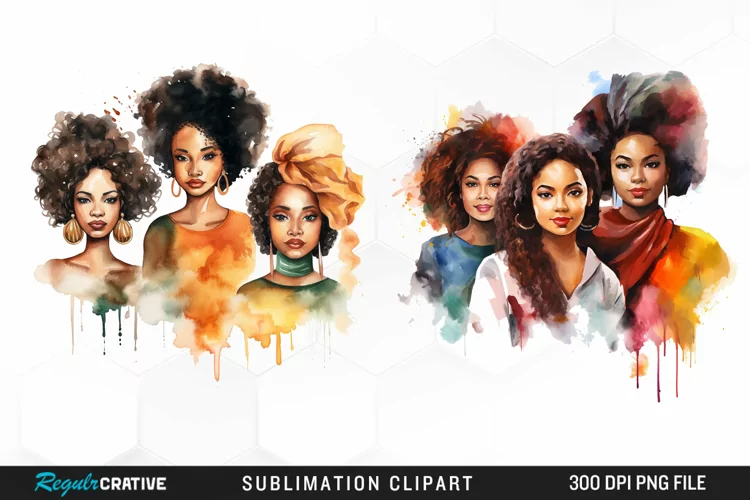 Girls Black History Month Design Clipart