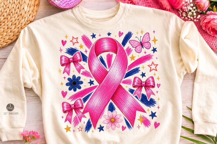 Girly Breast Cancer Awareness Png,Brushstroke Ribbon