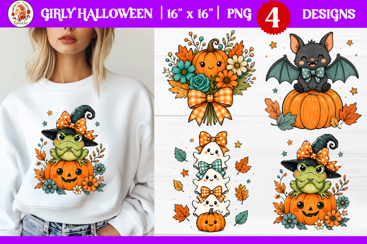 Girly autumn pumpkin sublimation with cute pumpkins