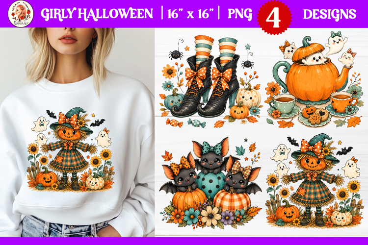Girly autumn pumpkin sublimation with cute pumpkins