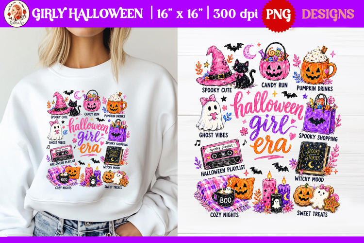 Girly Halloween sublimation seasonal shirts | Fall PNG