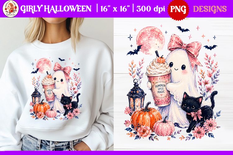 Girly Preppy Brushstroke Halloween Shirt Sublimation