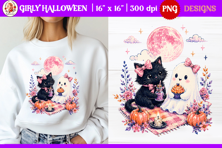 Girly Preppy Brushstroke Halloween Shirt Sublimation