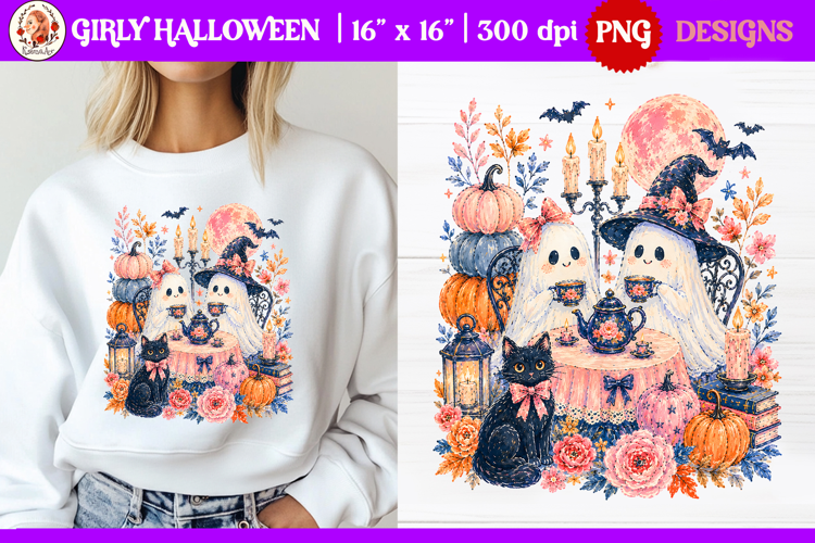 Girly Preppy Brushstroke Halloween Shirt Sublimation